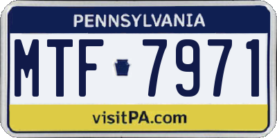 PA license plate MTF7971