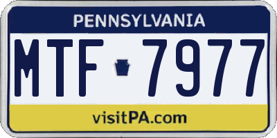 PA license plate MTF7977