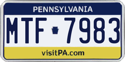 PA license plate MTF7983