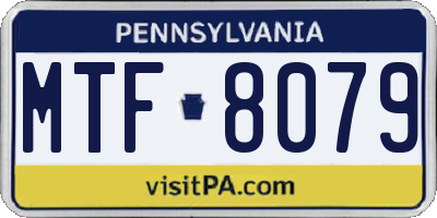 PA license plate MTF8079