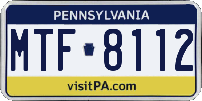 PA license plate MTF8112