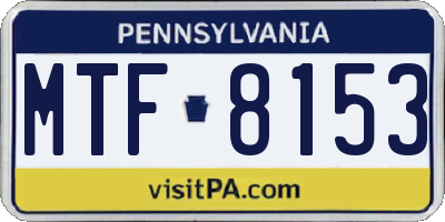 PA license plate MTF8153