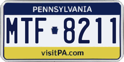 PA license plate MTF8211