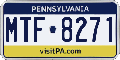 PA license plate MTF8271