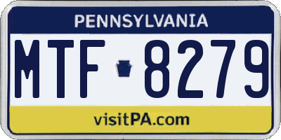 PA license plate MTF8279