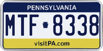 PA license plate MTF8338