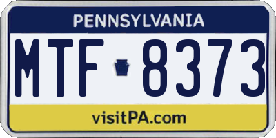 PA license plate MTF8373