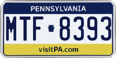 PA license plate MTF8393