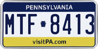 PA license plate MTF8413