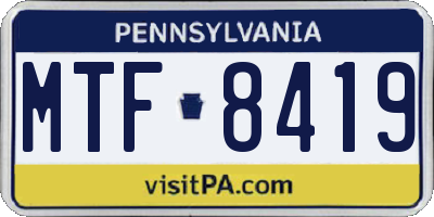 PA license plate MTF8419