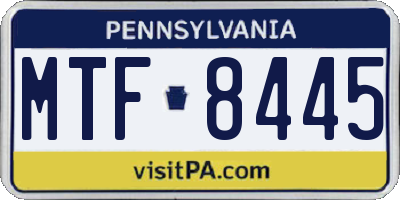 PA license plate MTF8445