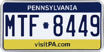 PA license plate MTF8449