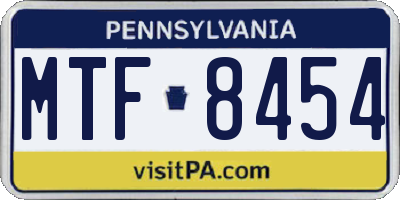 PA license plate MTF8454