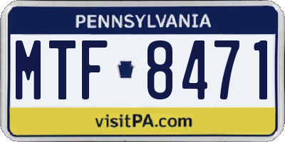 PA license plate MTF8471
