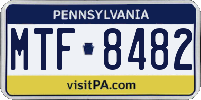 PA license plate MTF8482