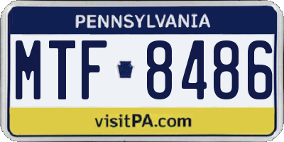 PA license plate MTF8486