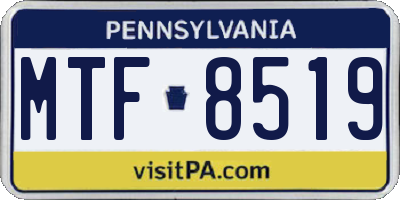 PA license plate MTF8519