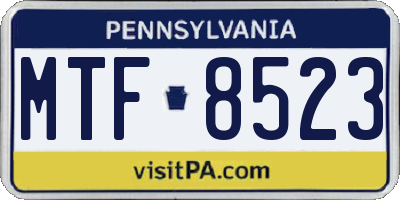 PA license plate MTF8523
