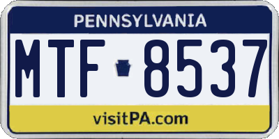PA license plate MTF8537