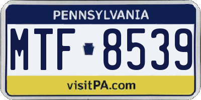 PA license plate MTF8539