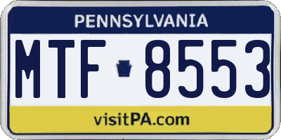 PA license plate MTF8553