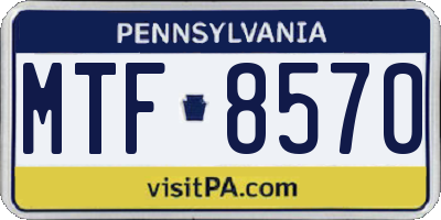 PA license plate MTF8570