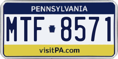 PA license plate MTF8571