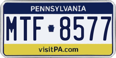 PA license plate MTF8577