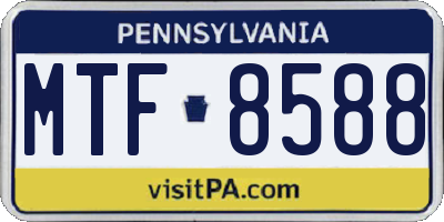 PA license plate MTF8588