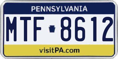 PA license plate MTF8612
