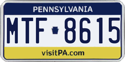 PA license plate MTF8615