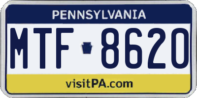 PA license plate MTF8620
