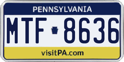 PA license plate MTF8636
