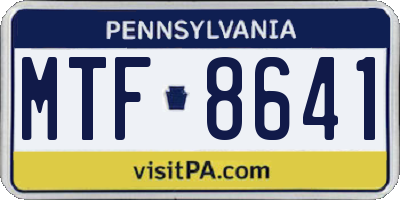 PA license plate MTF8641