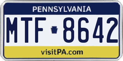 PA license plate MTF8642