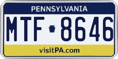 PA license plate MTF8646