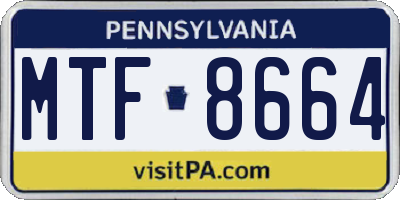 PA license plate MTF8664