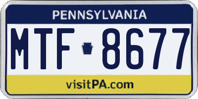PA license plate MTF8677