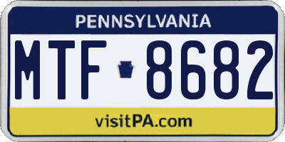 PA license plate MTF8682
