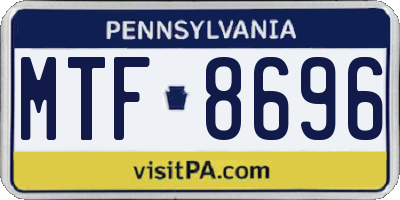 PA license plate MTF8696