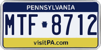 PA license plate MTF8712