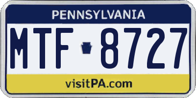 PA license plate MTF8727