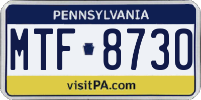 PA license plate MTF8730