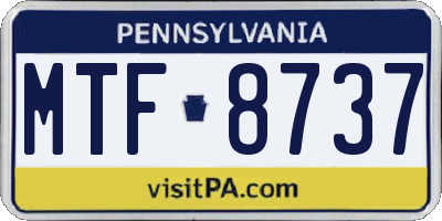 PA license plate MTF8737