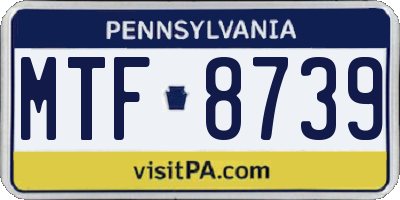 PA license plate MTF8739