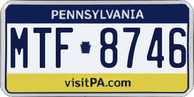 PA license plate MTF8746