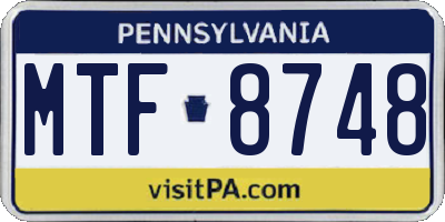 PA license plate MTF8748