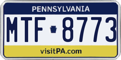 PA license plate MTF8773