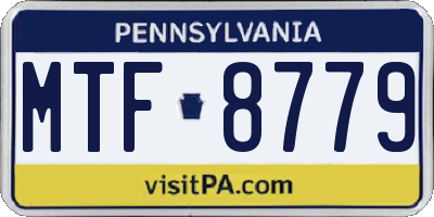 PA license plate MTF8779