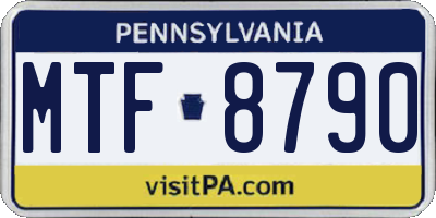 PA license plate MTF8790